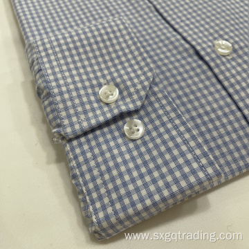 CVC checked long sleeve woven shirt for men